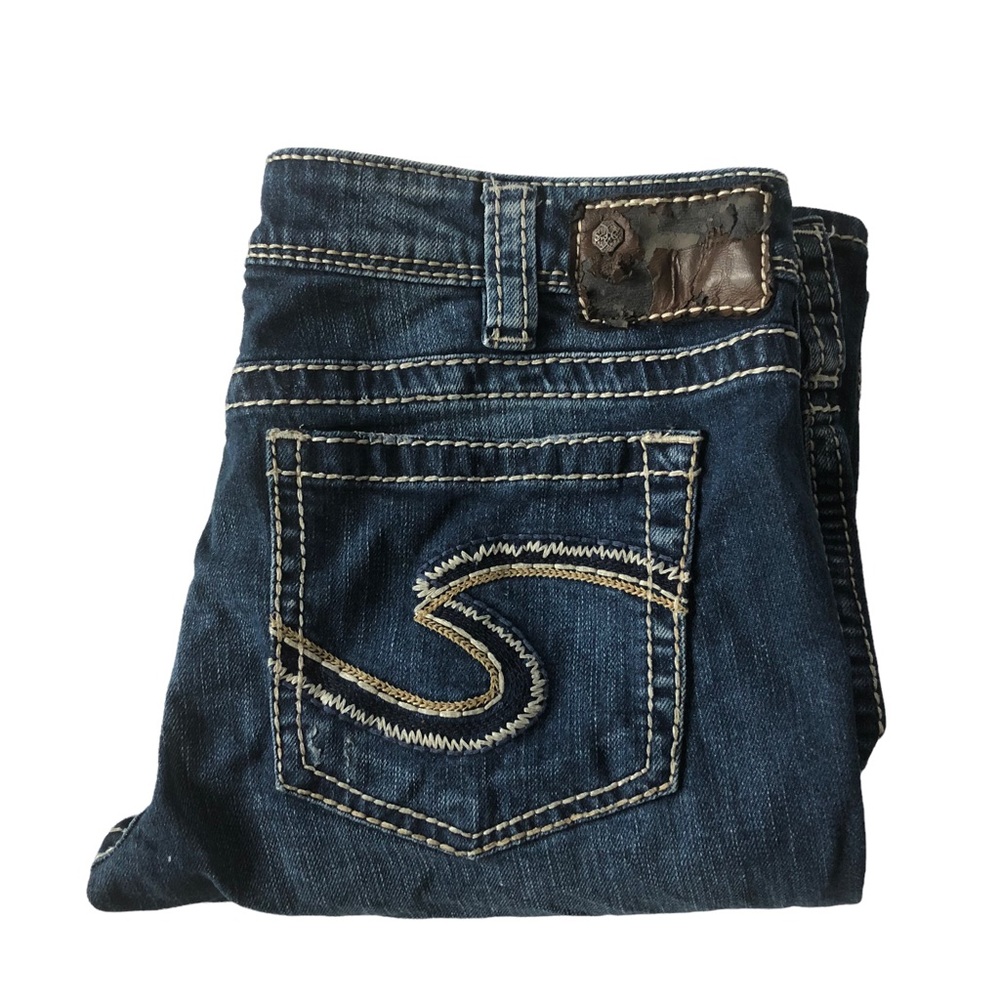 Silver Low Rise Stretch Frances 18” Flare Distressed Jeans
